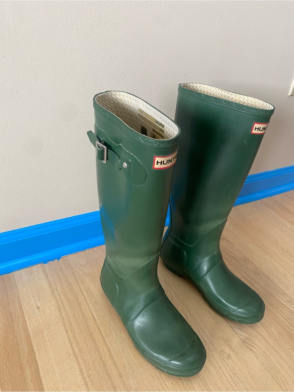 Hunter Forest Green Original Tall Rain Boots 38 - Picture 2 of 2